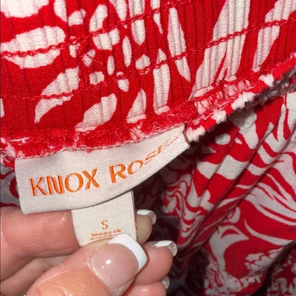 Knox Rose Floral Red Women's Skirt - Picture 2 of 7